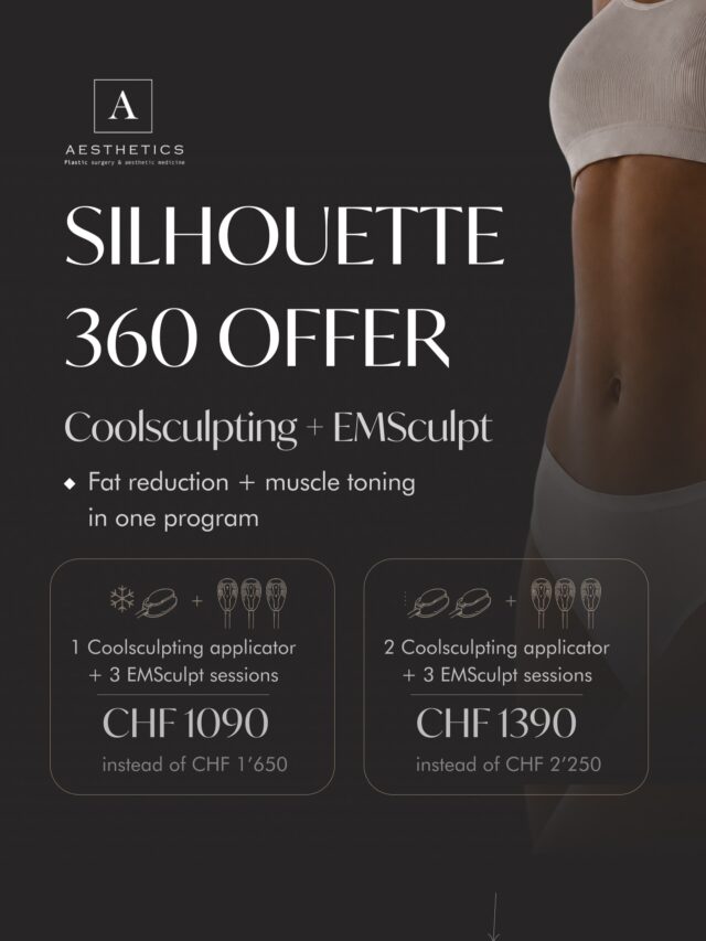 Your body does not need to change completely to look more refined.

Sometimes, the difference is in the details: a smoother waistline, a more defined contour, a firmer-looking silhouette.

With our Silhouette 360 Offer, we combine CoolSculpting and EMSculpt in one treatment plan designed around your body.

CoolSculpting works on localized fat deposits, while EMSculpt helps activate and tone the muscles beneath — creating a more balanced, sculpted result.

Special offer for a limited time:

1 CoolSculpting applicator + 3 EMSculpt sessions
CHF 1090 instead of CHF 1’650

2 CoolSculpting applicators + 3 EMSculpt sessions
CHF 1390 instead of CHF 2’250

Choose your package online in our Highlights or book your consultation to find the right protocol for your silhouette.

Connect with us:
📞 Geneva: +41 22 732 22 23 | WhatsApp: +41 79 931 20 66

#coolsculpting #emsculpt#bodycontouring #fatreduction genevaaesthetics aestheticmedicinegeneva