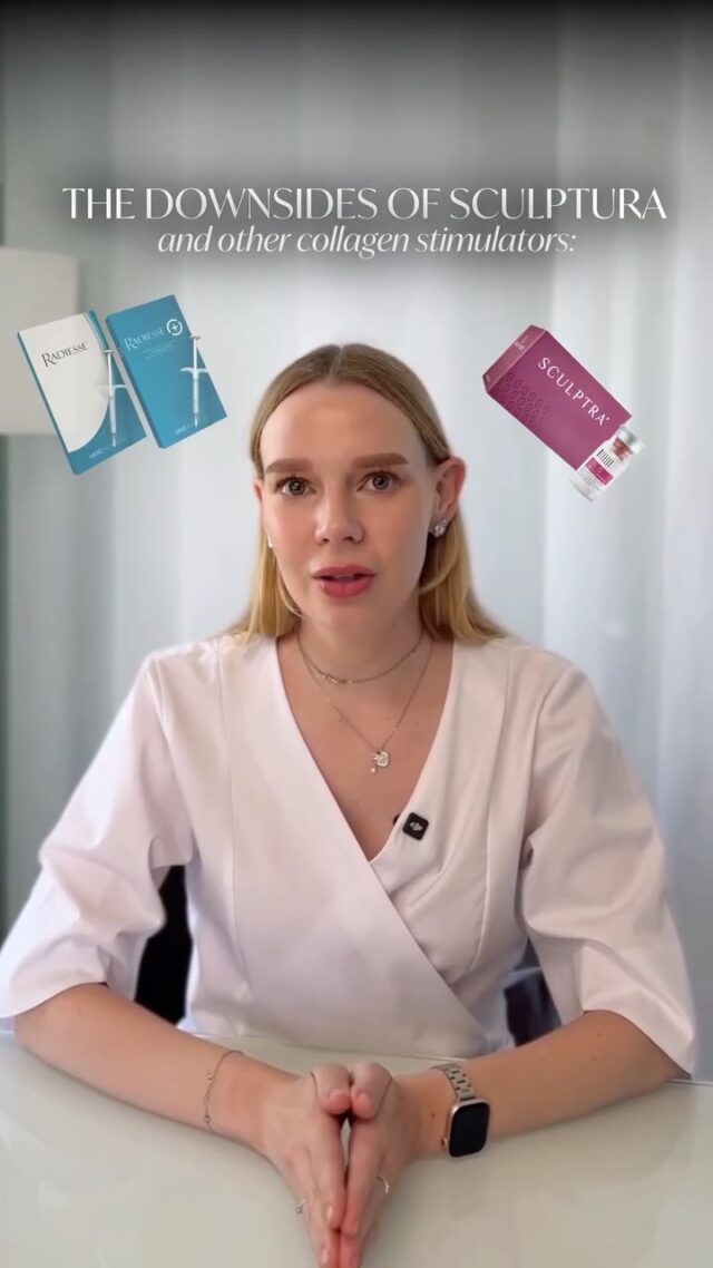 There are pros and cons to Sculptra.

Even though the treatment is designed to create natural-looking results, in some cases the face can still appear slightly “overfilled” — even when the additional volume comes from your own collagen. 👀

❕ Overtreatment or choosing the wrong candidate can lead to a result that looks fuller or bulkier than intended.

This is one of the reasons why, at our clinic, we work with JULÄINE.

◻️ JULÄINE is a collagen stimulator created with LASYNPRO™ technology.
Its uniform microspheres are designed to distribute smoothly within the tissues and gradually stimulate the production of the body’s own collagen.

◼️ The aim is not simply to create more volume.
It is to improve skin quality, support tissue density and stimulate collagen while respecting the patient’s natural facial proportions.

◻️ And most importantly, the treatment is never one-size-fits-all. The choice of product, injection areas and protocol should always depend on your tissue condition, facial anatomy and individual goals.

❕ ❕ Choose the collagen stimulator that suits your skin — not simply the one that is most popular.

◼️ Book your consultation with Ekaterina for a personalised JULÄINE protocol via the link in our bio.